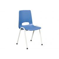 De Valk Basic 3320 kantinestoel Kunstof blauw met lichtgrijs frame