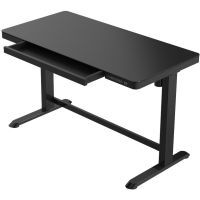 Euroseats thuiswerkplek met zwart frame. zwart glazen blad en een persoonlijke lade