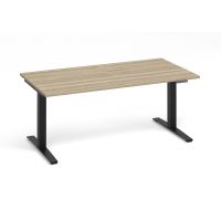 Zit sta bureau Beta AD2-Plus voorzien van moderne bediening. zwart onderstel en houten werkblad.