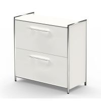 Ladekast Artline - 80cm - 2 laden - wit met chroom frame