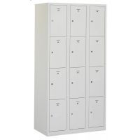 Beta Premium locker met totaal 3 kolommen, 12 deuren in het grijs. 