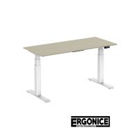 Ergonice elektrisch zit-sta bureau Ergo Premium in het wit met Ahorn werkblad