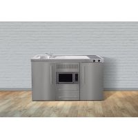 Minikeuken Limatec MPM150 RVS met koelkast en combi magnetron