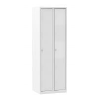Witte garderobekast Ral9010 - 2 hoge deuren - met legplank en hanggedeelte - 180cm hoog