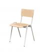 Nordic stapelstoel Strong in lichtgrijs met houten zitting