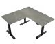 Roseat elektrisch zit sta hoekbureau Active deluxe met Beton-look werkblad en zwart onderstel