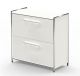 Ladekast Artline - 80cm - 2 laden - wit met chroom frame