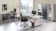 hoekbureau - Vieto - wit - chroom onderstel