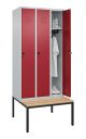 Garderobekast Classic 3.3 met zitbank - 120cm breed rood
