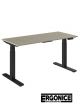 Zwart zit-sta bureau met hout bureaublad van Ergonice