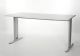 Kantoorbureau - t-poot - aluminium onderstel - wit blad - in hoogte instelbaar