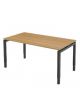 Bureau met zwarte N-poot en hout bureaublad