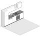 projectkeuken, keuken rechte opstelling, tekening