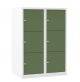 Wit met groene lockers - halfhoog - 2x3 deuren - 50cm diep
